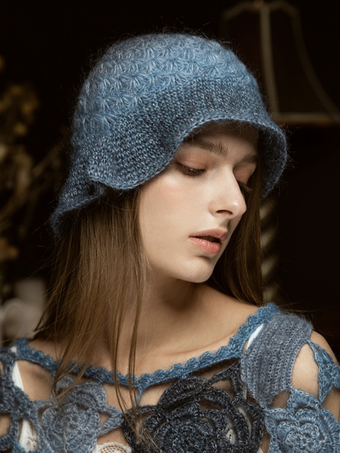 女性の帽子かなりシックなニット カット アウト デザイナー冬暖かい帽子