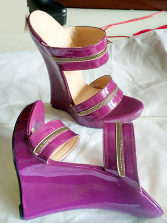 パープル レッドセクシーなサンダルレディース　2026　プラットフォーム　オープントゥ　ウェッジサンダルシューズ