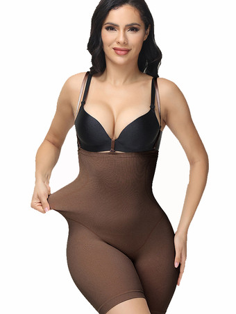 ブラウン シェイプウェア ブラック ノースリーブ ストラップ ネック ランジェリー ボディシェイパー