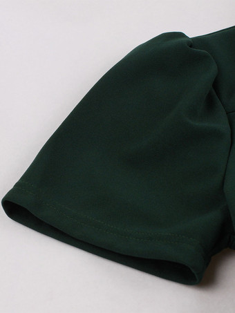 ボディコンドレス　ダークグリーン　カジュアル　半袖　二次会　お呼ばれ　発表会　ペンシルドレス