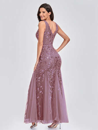 マーメイドドレス Vネック ノースリーブ 誕生日パーティー プロム マキシドレス