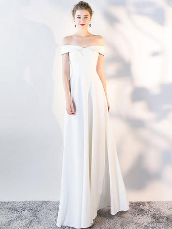 オフショルダー ドレス エレガント 誕生日パーティー プロム カクテル マキシ ドレス