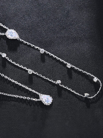 Colliers de mariage Collier de mariage en argent avec strass