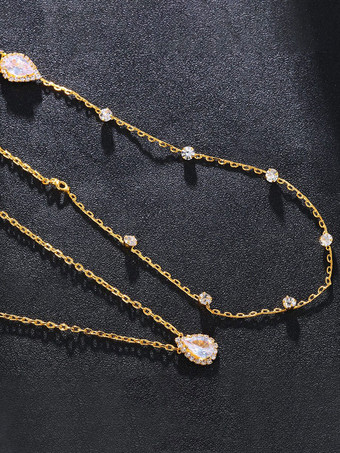 Colliers de mariage Collier de mariage en argent avec strass