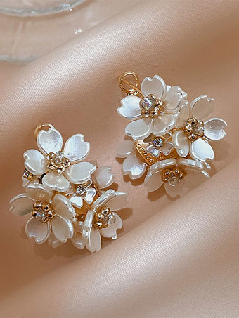 ゴールド ブライダル イヤリング ラインストーン 女の子用 ラインストーン ピアス ウェディング ジュエリー