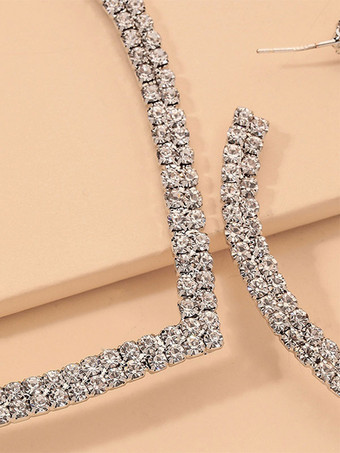 ブライダル イヤリング ラインストーン レディース ラインストーン ピアス ブライダル ジュエリー