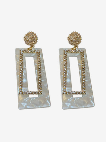 Bridal Earrings Rhinestone Girl's Rhinestone Pierced Wedding Jewelry