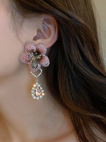 ウェディング イヤリング ラインストーン 女の子用 ラインストーン ピアス ブライダル ジュエリー