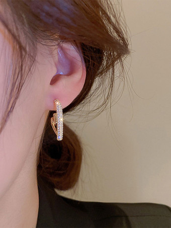 ブライダル イヤリング ラインストーン 女の子用 ラインストーン ピアス ウェディング ジュエリー