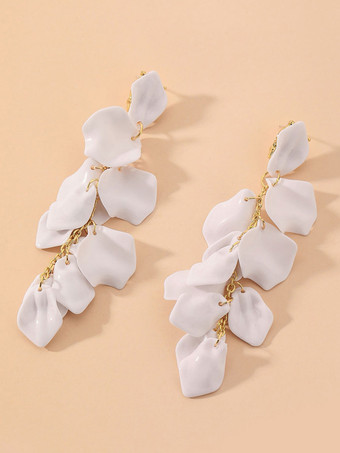 ホワイト ブライダル イヤリング ラインストーン レディース ラインストーン ピアス ウェディング ジュエリー