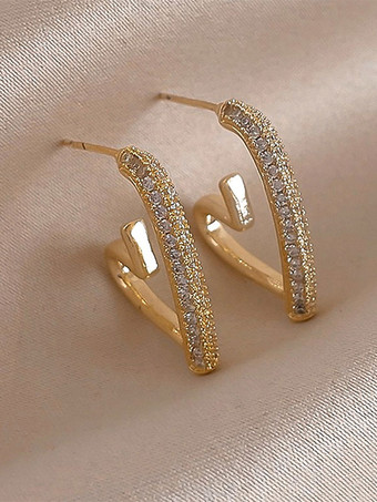 ブライダル イヤリング ラインストーン 女の子用 ラインストーン ピアス ウェディング ジュエリー