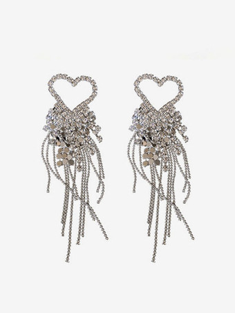 Wedding Earrings Rhinestone Girl's Rhinestone Pierced Wedding Jewelry