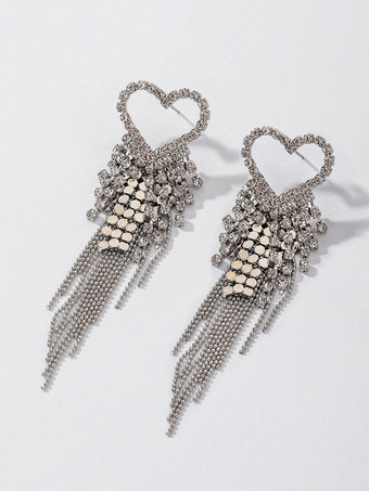 Wedding Earrings Rhinestone Girl's Rhinestone Pierced Wedding Jewelry