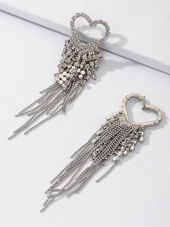 Wedding Earrings Rhinestone Girl's Rhinestone Pierced Wedding Jewelry