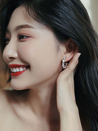 ブライダル イヤリング ラインストーン レディース ラインストーン ピアス ブライダル ジュエリー