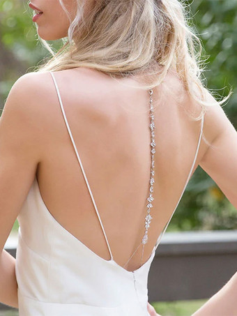 ウェディング ネックレス シルバー ラインストーン ウェディング ネックレス