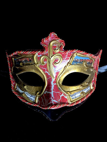 レッド コスプレマスク コスプレアクセサリー 男女兼用 マスク マスク 非パーソナライズ プラスチック ゴールド