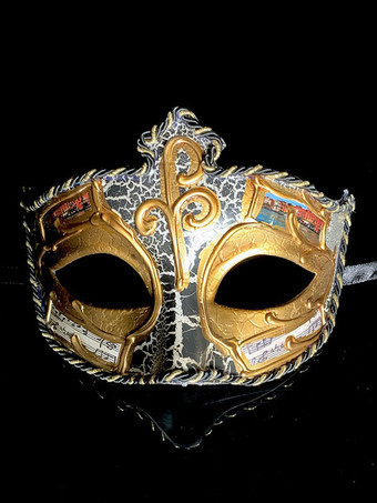 ブラック コスプレマスク コスプレアクセサリー 男女兼用 マスク マスク 非パーソナライズ プラスチック ゴールド