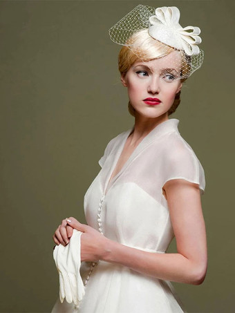 ショート ウェディングドレス 2025年 Vネック 半袖 Aライン くるぶし丈 ブライダルドレス 自由なカスタマイズ