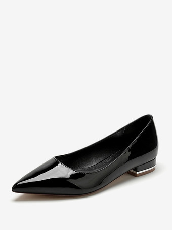 ブラック 結婚式の靴母の花嫁の靴パテント PU アッパー ポインテッドトゥ 1"