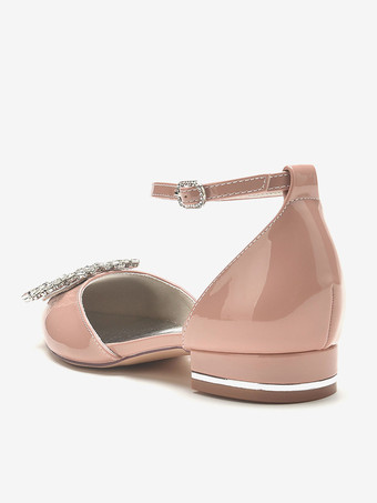 ブライダルシューズ ブライダルフラット パテント PU アッパー ポインテッドトゥ