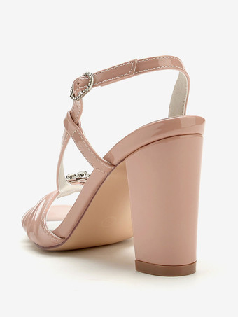 Chaussures De Mariage Escarpins De Mère De Mariée Vernis Dessus Bout Ouvert Strass