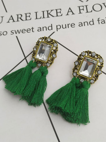 Grün Schwarze gotische Brautohrringe Unisex Metall durchbohrter Brautschmuck