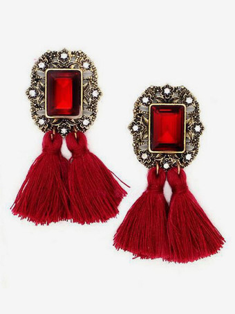 RotSchwarze gotische Brautohrringe Unisex Metall durchbohrter Brautschmuck