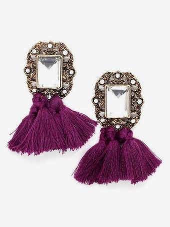 LilaSchwarze gotische Brautohrringe Unisex Metall durchbohrter Brautschmuck