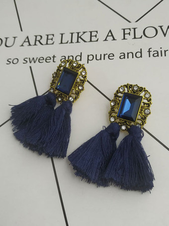 Dunkelblau Schwarze gotische Brautohrringe Unisex Metall durchbohrter Brautschmuck