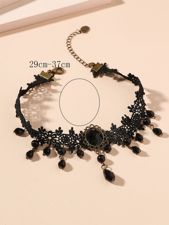 Black Gothic Wedding Necklaces Black Round Brilliant Wedding Necklace