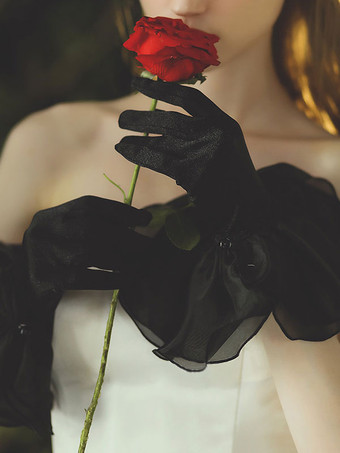 Black Gothic Wedding Gloves Gloves Bridal Gloves