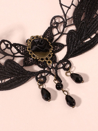 Collares de boda góticos negros Collar de boda negro negro