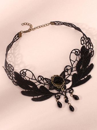 Schwarze gotische Hochzeits-Halsketten Schwarze Schwarze Hochzeits-Halskette