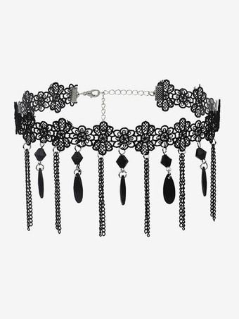 黒ゴシック ウェディング ネックレス ブラック バゲット ウェディング ネックレス