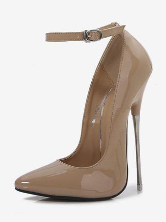 アプリコット女性のセクシーなハイヒール スティレットヒール PU レザー パンプス