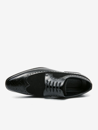 男性用ドレスシューズ ファッション ラウンドトゥ レースアップ オックスフォード プロム パーティー ウェディングシューズ