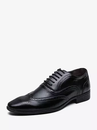 men navy blue dress shoes Men's Blue Cap Toe Lace-Up Dress Shoes