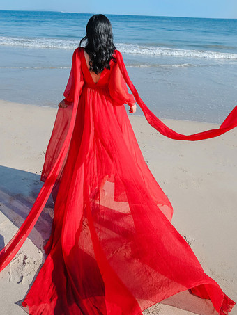 Abito lungo bianco fata con scollo a V e illusione di tulle abiti da festa sovrapposti