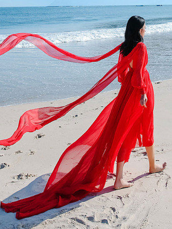 Abito lungo bianco fata con scollo a V e illusione di tulle abiti da festa sovrapposti