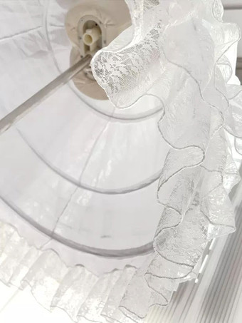 甘いロリータ ペチコート ポリエステル レース ゴシック ロリータ ペチコート 女性用 ホワイト ロリータ アンダースカート