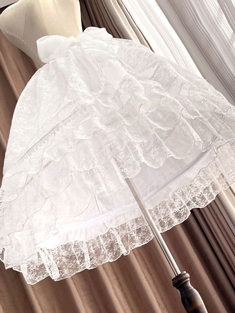 甘いロリータ ペチコート ポリエステル レース ゴシック ロリータ ペチコート 女性用 ホワイト ロリータ アンダースカート