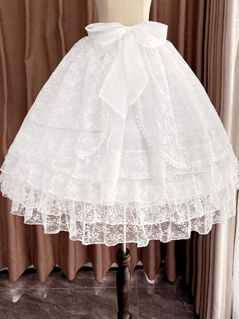 Doux Lolita Jupons Polyester Dentelle Gothique Lolita Jupon Femme Blanc Lolita Jupon