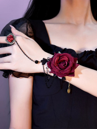 Accessoires Gothic Lolita Black Rose Chaînes Polyester Accessoire Divers