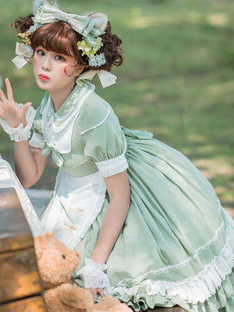 スウィートロリータドレス ポリエステル 半袖ドレス