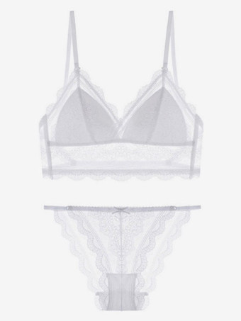 ブライダルランジェリー レディース ブラ＆パンティセット レース 2点下着