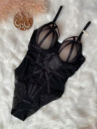 ブラック ブライダル女性のセクシーなワンピースの下着のためのテディのランジェリー