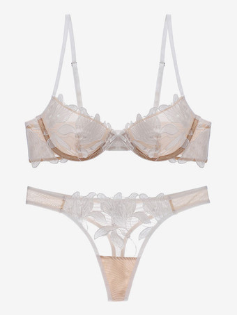 ブライダルランジェリー レース ブラ＆ショーツセット レディース下着