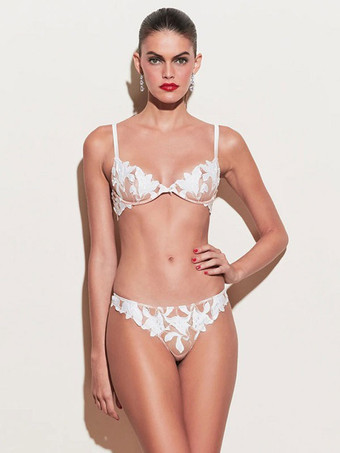 ブライダルランジェリー レース ブラ＆ショーツセット レディース下着