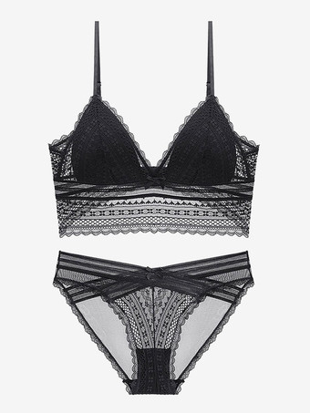 2ピースセットランジェリー女性のブラジャーとパンティレースの下着